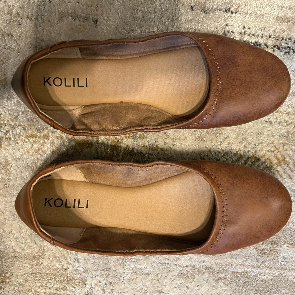 Brown Leather Loafers with Rounded Toe